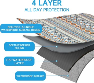 Водонепроникний двосторонній плед для собак, Boho-дизайн, захист дивану, 178 x 76 см