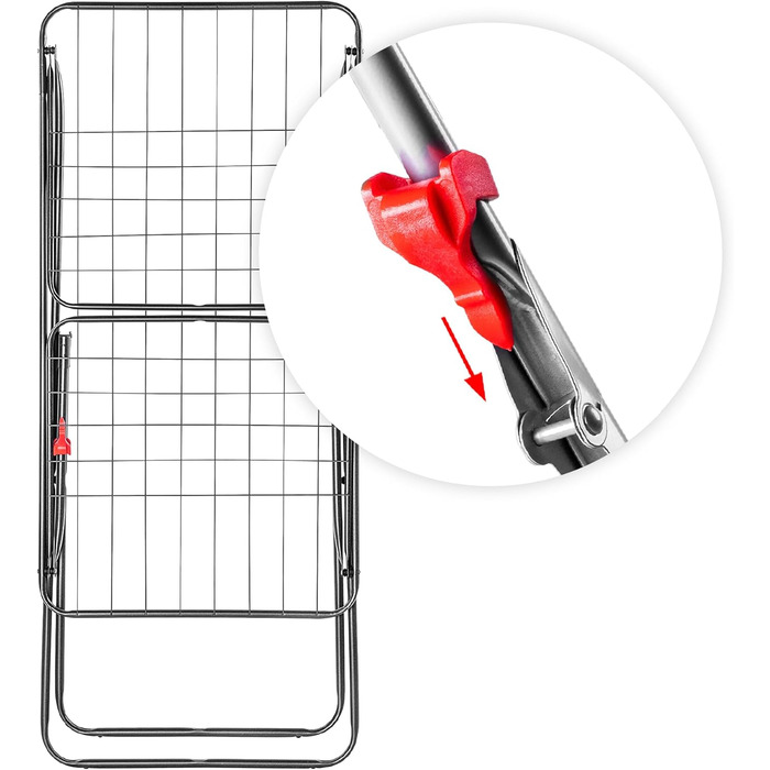КADAX Сушарка для білизни з 18 метрами сушильної поверхні, розкладний сушильний верстат, для квартири, балкону та саду, з антиковзними ніжками, економія місця, виготовлено в ЄС (Антрацит)