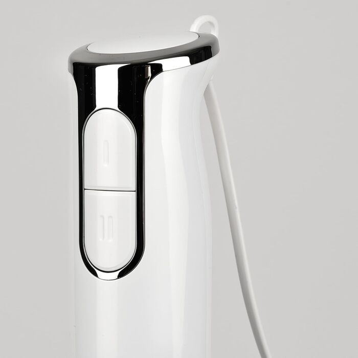 Міксер-блендер Girmi MX17 Stabmixer 3-в-1, 400 Вт, DC-двигун, 2 швидкості, з набором (стакан 700 мл, вінчик), білий/нержавіюча сталь