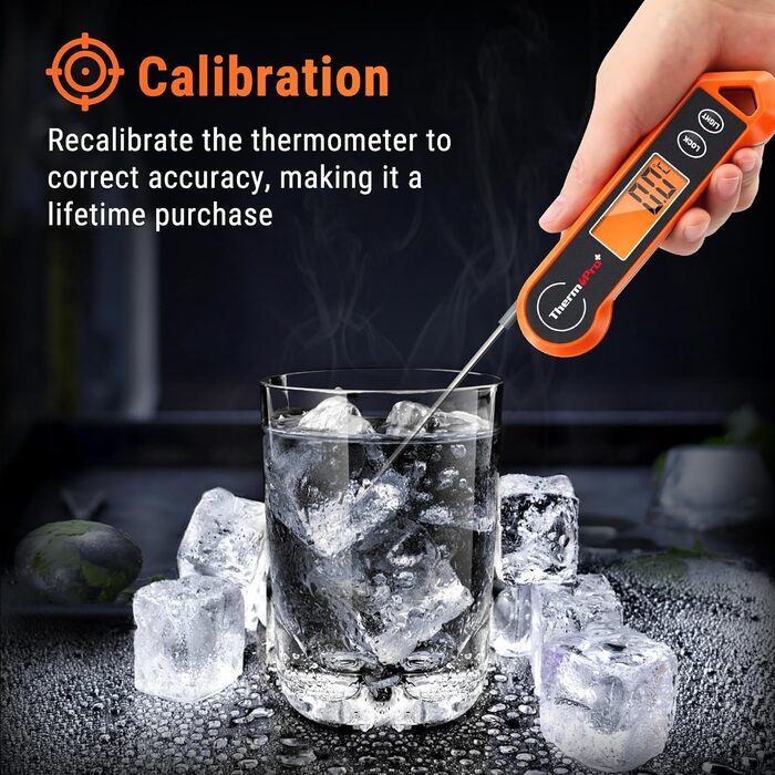 Термометр для м'яса ThermoPro TP19H: цифровий термометр для приготування страв, барбекю, випічки та контролю температури вина. З довгим зондом та LCD-екраном.