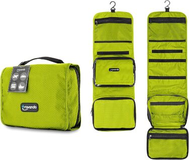 Чоловіча дорожня косметичка TRAVANDO з петлею, прозора, велика, для подорожей, зелена