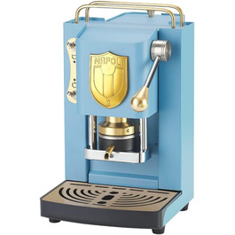 Кавова машина FABER Pro Mini Deluxe Scudetto для ESE-подушок 44 мм, бірюзова, латунна преса, золоте лого Napoli Campione