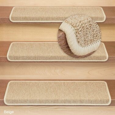 Ступінчасті килимки Kettelservice-Metzker Monza прямокутної форми - різні комплекти та кольори - бежевий, 14 штук