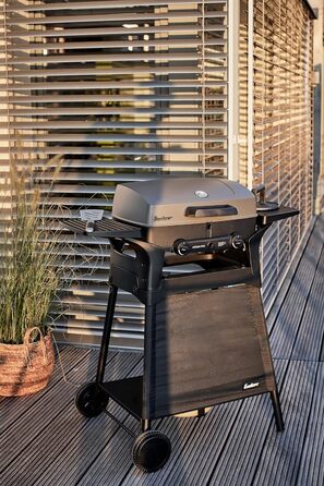 Enders® Gas Grill URBAN PRO, Table Grill, Grilling, Cooking, and Baking Function, 2 Stainless Steel Burners, Small, Grill Thermometer, Balcony, Camping Grill, Aluminum Cast Housing + Lid, #2060