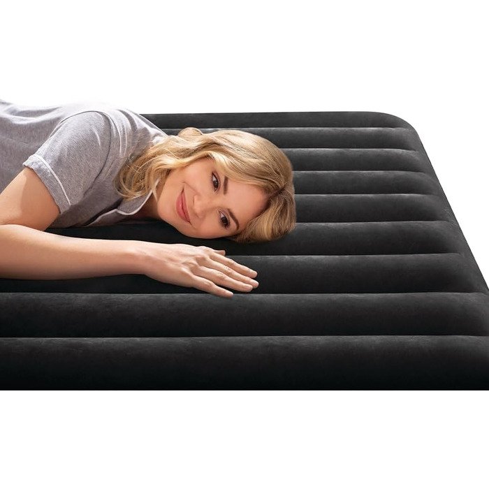 Надувний матрац Intex Dura Beam Pillow Rest King 182x203x25 см чорний (без насоса)
