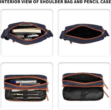 KONO Рюкзак для школи 3-в-1: рюкзак, сумка через плече, пенал. Підходить для ноутбука 15.6