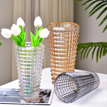 Ваза скляна 23см Kristallglas, циліндрична, прозора для квітів та декору, велика, для дому, подарунок