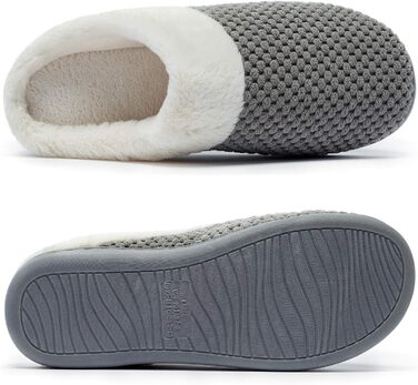 Тапочки жіночі зимові з меморі-піною, теплі, зручні, з антиковзаючою підошвою, плюшеві, легкі, для дому, сірі, 40/41 EU