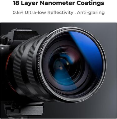 Поляризаційний фільтр K&F Concept Nano CPL 40.5mm з кришкою об'єктива, серветкою для чищення та захисним фільтром з 18-шаровим нанопокриттям