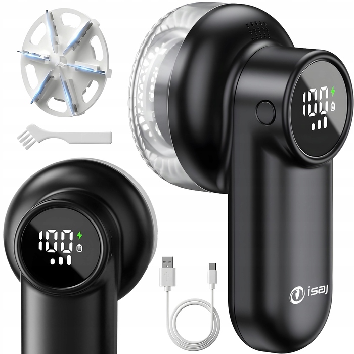 Машинка для видалення ковтунів ISAJ (мережева та акумуляторна) з лезами з нержавіючої сталі