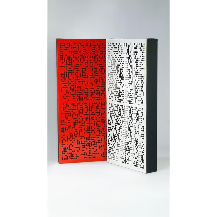 Гібридна акустична панель-абсорбер AbsorbFuser 100x50x11 см, звукопоглинаюча та дифузна панель (Сіра)