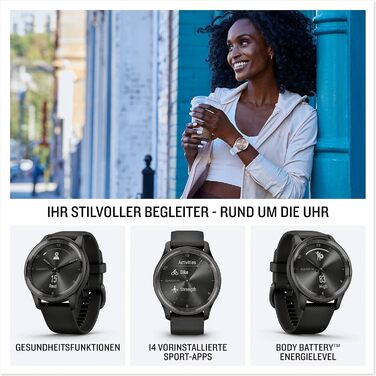 Garmin vívomove Trend – гібридний смарт-годинник з аналоговими стрілками та сенсорним дисплеєм, фітнес-функціями, аналізом сну, GarminPay, сповіщеннями та до 5 днів роботи від акумулятора (Trend, кремове золото)