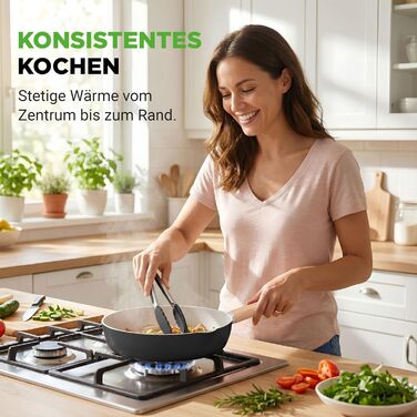 Набір посуду NutriChef 14 предметів для індукції: антипригарне керамічне покриття, знімні ручки, скляні кришки, компактне зберігання, рівномірний нагрів (чорний)
