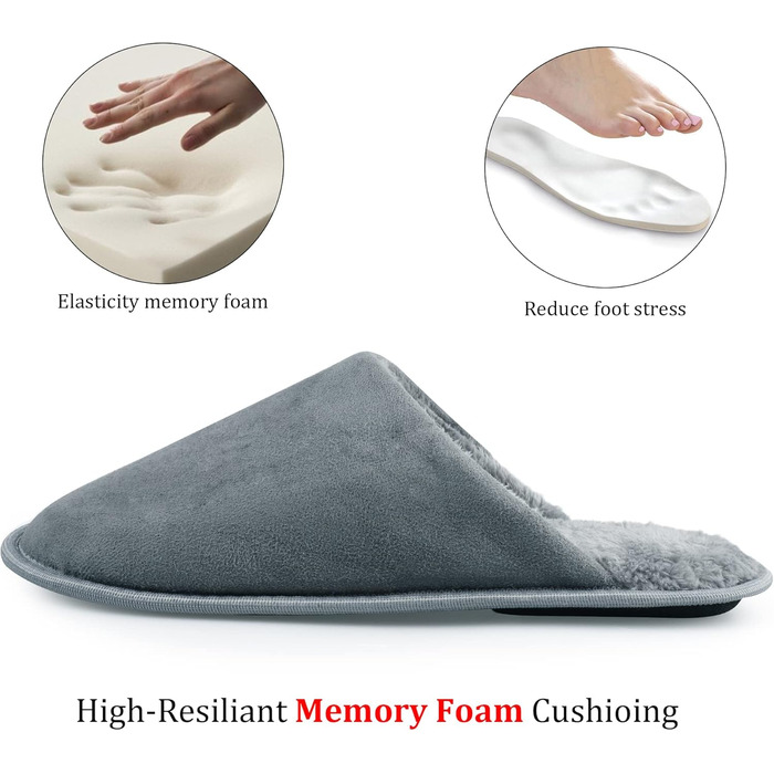 Тапочки домашні для чоловіків та жінок, теплі, з плюшу, зимові, з пам'яттю, антиковзні, м'які, пухнасті, для дому та вулиці (46/47 EU, Style 12)