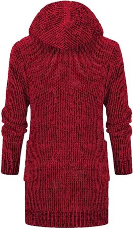 Чоловіча в'язана кардиган-світшот з капюшоном та ґудзиками. Теплий чоловічий світшот з грубого в'язання для осені та зими (червоний, 3XL)