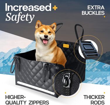 Автомобільний лежак для собак середніх порід - водовідштовхуючий, 58x58x36 см