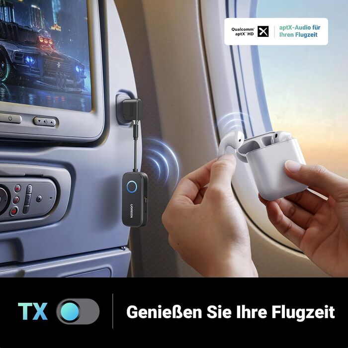 Bluetooth-ресивер UGREEN AptX 5.3 Hi-Fi аудіо-адаптер для стереосистем з Dual 3.5mm AUX