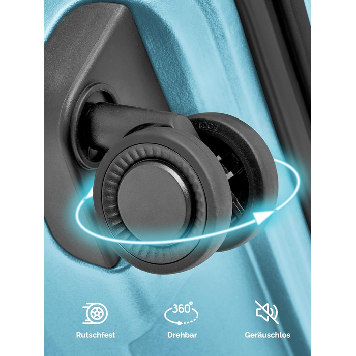 Чемодан середнього розміру з жорстким корпусом | Розкладний валіза-тележка 45 x 27 x 66 см з високоякісного поліпропілену | Унісекс, вага 3,7 кг | Подвійні колеса & TSA-замок (Travel) | Відділення для ноутбука (55 см)