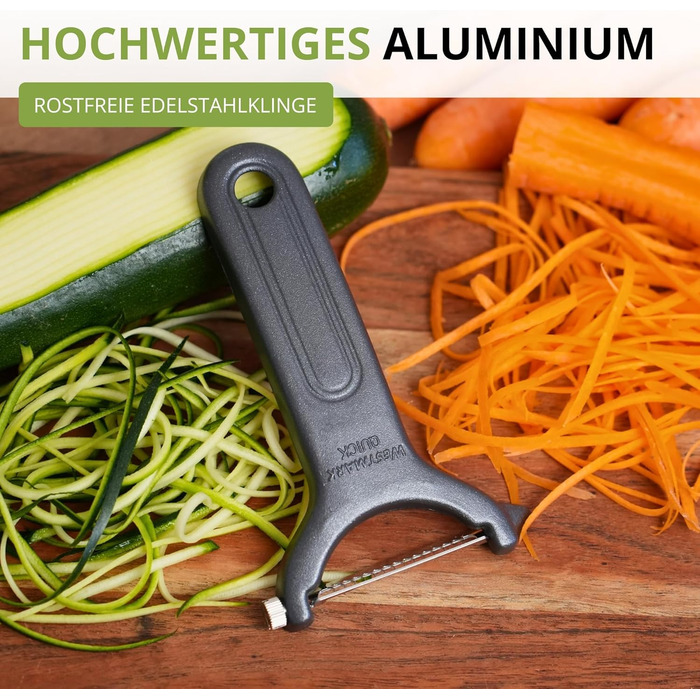 Westmark Sparschäler Julienne Black Edition: Овочечистка для тонкої соломки, нержавіюча сталь, для правшів та лівшів, антрацит