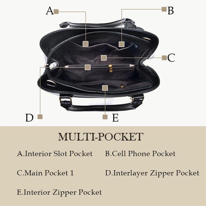 Сумка жіноча BestoU шкіряна чорна велика, сумка на плече та через плече