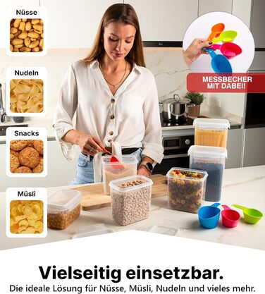 Набір контейнерів для зберігання Deco haus® з кришкою (24 шт.) - для кухні, продуктів, круп, борошна