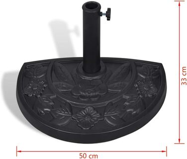 vidaXL Half-Round Umbrella Stand, 9 kg, Umbrella Stand, Umbrella Holder, Stand