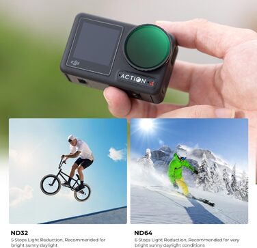Фільтри K&F Concept ND/CPL для DJI Osmo Action 4/5 PRO - Набір 4 шт. (ND8, ND16, ND32, ND64)