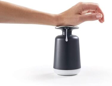 Дозатор мила Joseph Joseph Presto з нержавіючої сталі, гігієнічний, з широкою помпою, нержавіюча сталь/сірий