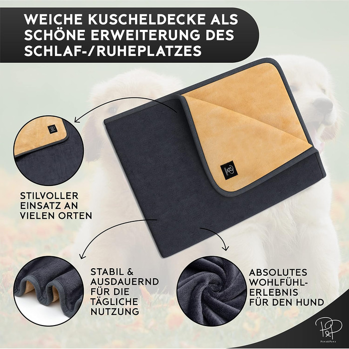 М'яка ковдра для собак Pawz | 2 шт. | 100x70 см | Стильна, міцна, для переноски, подорожей | Підходить для собак та котів