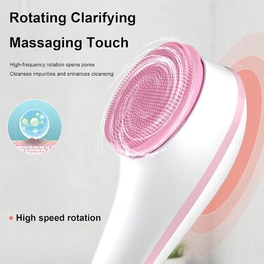 Electric Body & Face Cleansing Brush with 5 Brush Heads - USB Rechargeable Waterproof Exfoliating Body Brush with Long Handle for Deep Cleaning & Relaxation