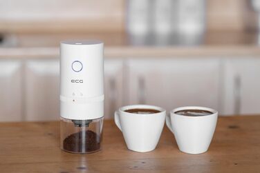 Електрична кавомолка ECG KM 150 Minimo White, USB-C, біла