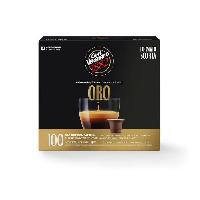 Капсули для кавомашин Nespresso Caffè Vergnano 1882 Oro, 100 шт