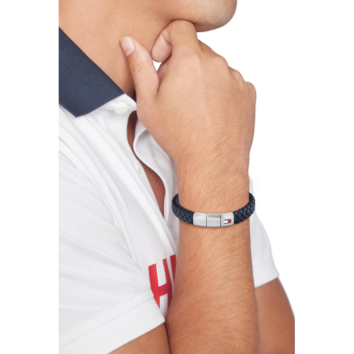 Браслет Tommy Hilfiger для чоловіків з шкіри (чорний, коричневий, синій)