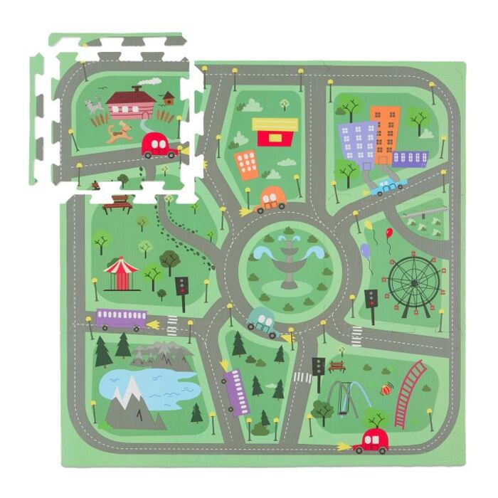 Relaxdays City Puzzle Mat