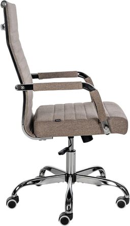 Ергономічне офісне крісло Amadora I з регулюванням висоти, поворотне на 360 градусів I з тканиною I міцне, витримує до 120 кг, колір: тауп (тканина)