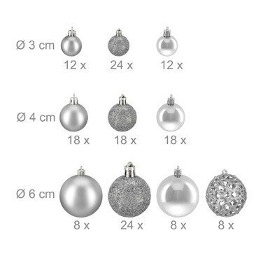 Relaxdays Christmas Baubles in a Set of 150