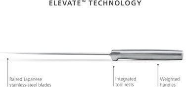 Набір ножів Joseph Joseph Elevate SlimBlock 5 шт. з точилкою (Чорний, бамбук)