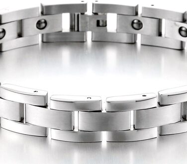 Чоловічий браслет зі сталі COOLSTEELANDBEYOND Zeitlos з магнітами, сріблястий колір, інструмент для зняття ланок у комплекті