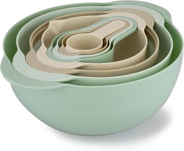 Набір посуду Cook With Color Nistschalen: 8 штук, зелений м'ятний, з мірними чашами, ситами та мисками для змішування