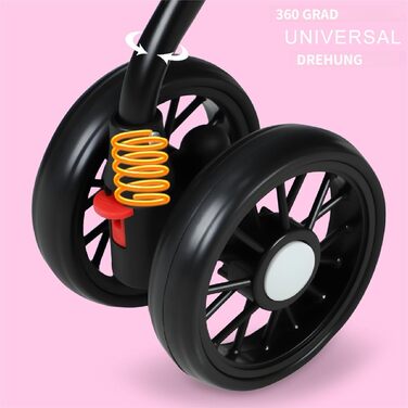 2в1 Візок для собак до 15 кг, буги для собак з тримачами для напоїв, переноска для собак, складаний, з гальмом, вагончик для собак, 48 x 68 x 95 см (Рожевий)