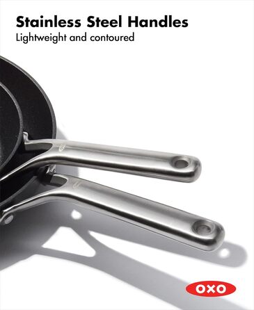 Набір сковорідок OXO Pro Professional Ceramic Non-Stick, 2 шт., 20.3 см та 25.4 см, чорний