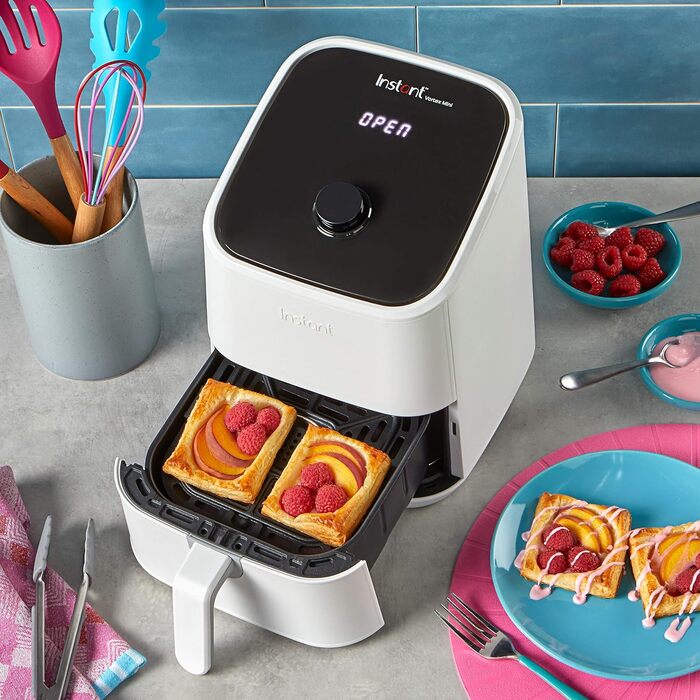 Аерофритюрниця Instant Brands Vortex Mini 4-в-1, 1300 Вт, 2 л з жаровнею та міні-духовкою — для здорового смаження, випікання, запікання і підігріву їжі