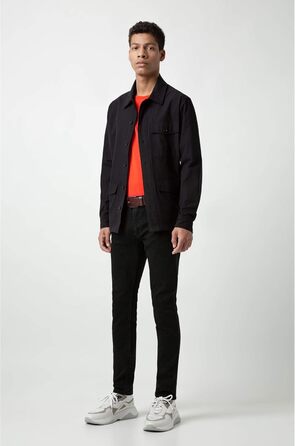 Чоловічий шкіряний ремінь HUGO Gionio SZ40 з логотипом на петлі, колір 80 (темно-коричневий 202)