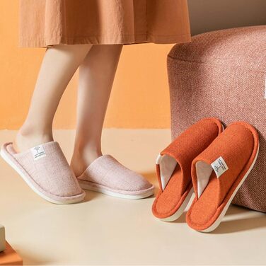 Зимові тапочки з льону, дихаючі, для дому, готелю, для жінок та чоловіків, неслизькі, рожеві, 38/39 EU