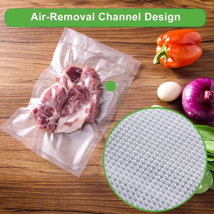 Vacuum Bags for Food 20CM x 30CM, 200 Bags Professional Food Vacuum Bags for All Vacuum Sealers & Food Vacuum Machines, BPA-Free, Sous Vide Freezer Bags