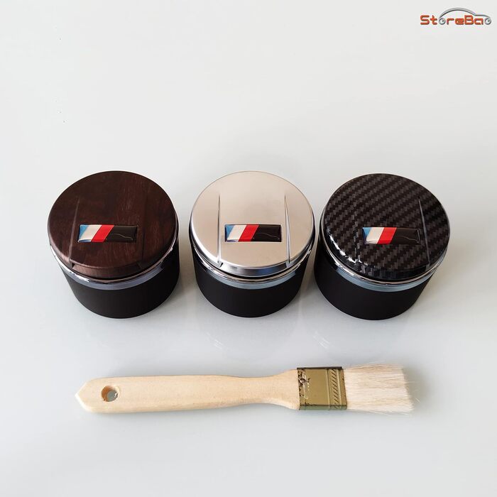 Автомобільний попільничка для BMW 1/3/5/7 серії та X1/X3/X5/X6 з LED підсвіткою та кришкою, матове срібло