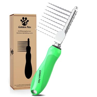 Гребінець для собак та котів Golden Pets Entfilzer Kamm - для середньої та довгої шерсті, 9 лез + електронний посібник з догляду