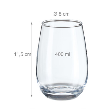 Relaxdays Set of 6 Decorative Drinking Glasses