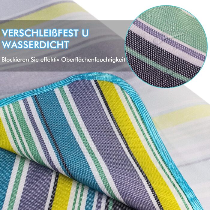 Плед для пікніка Muyans 200x300 см, XXL, водонепроникний, складний, з ручкою для саду, пляжу, кемпінгу