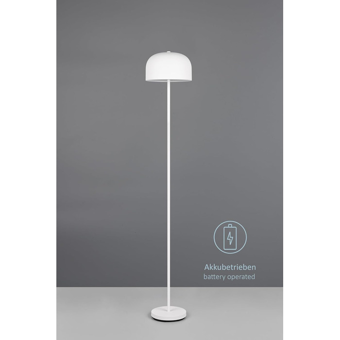 LED настільна лампа Julien: акумуляторна, USB-C, сенсорне керування, Ø 12 см, металева, 1.5W, IP20, матовий білий